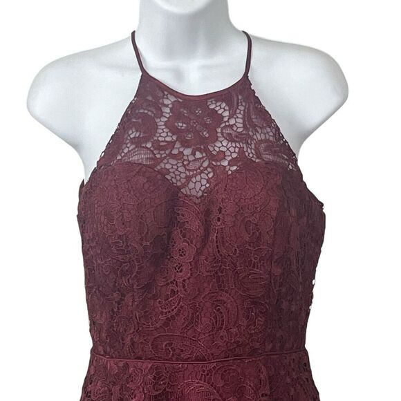 Haute Nites Sz 3 Dress Floral Lace High Neck Keyhole Fairygoth Fit & Flare - Picture 2 of 10